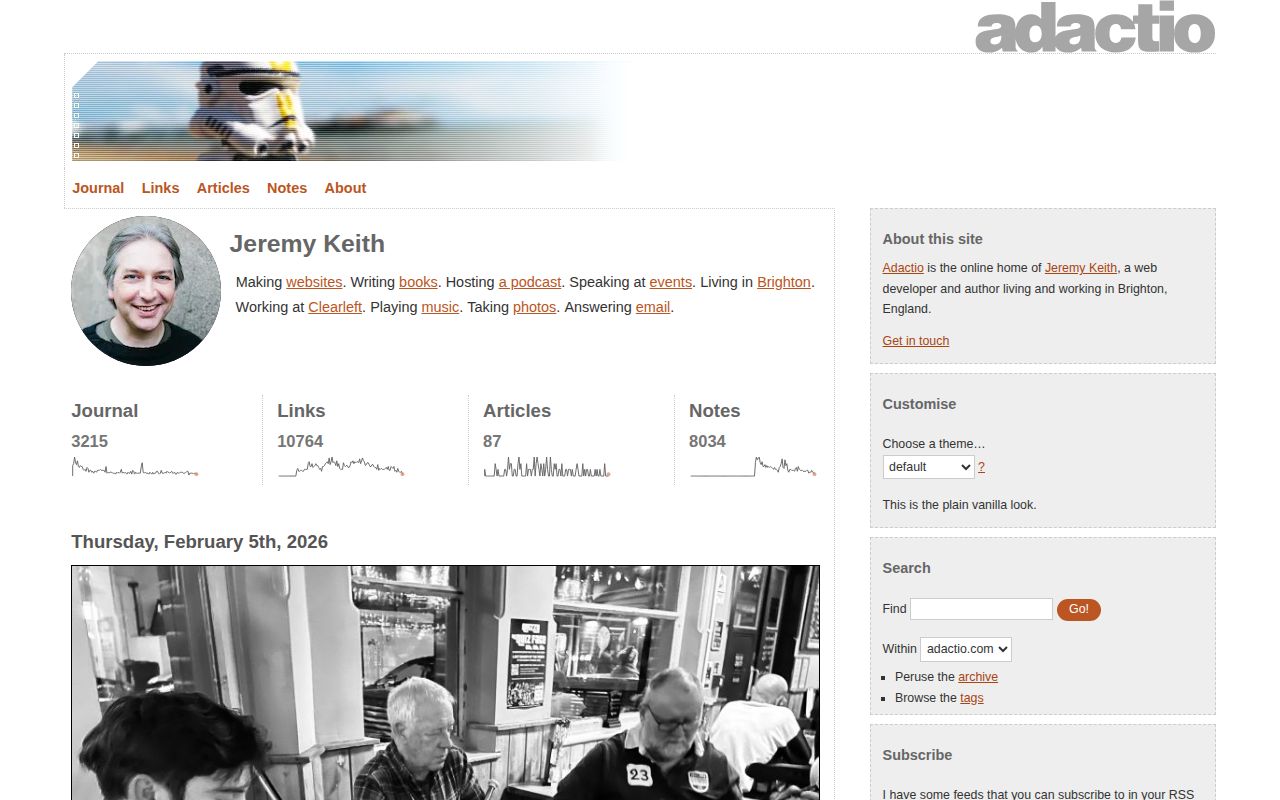 Screenshot of Adactio