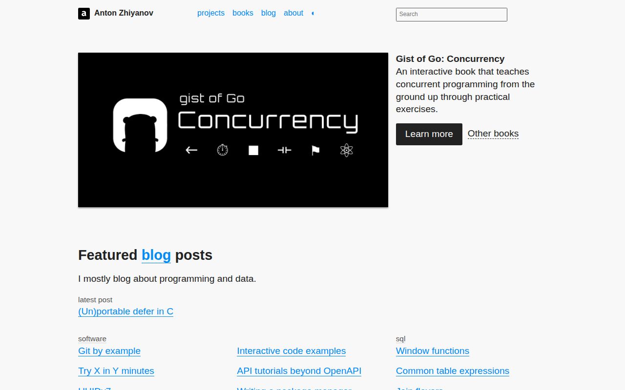 Screenshot of Anton Zhiyanov