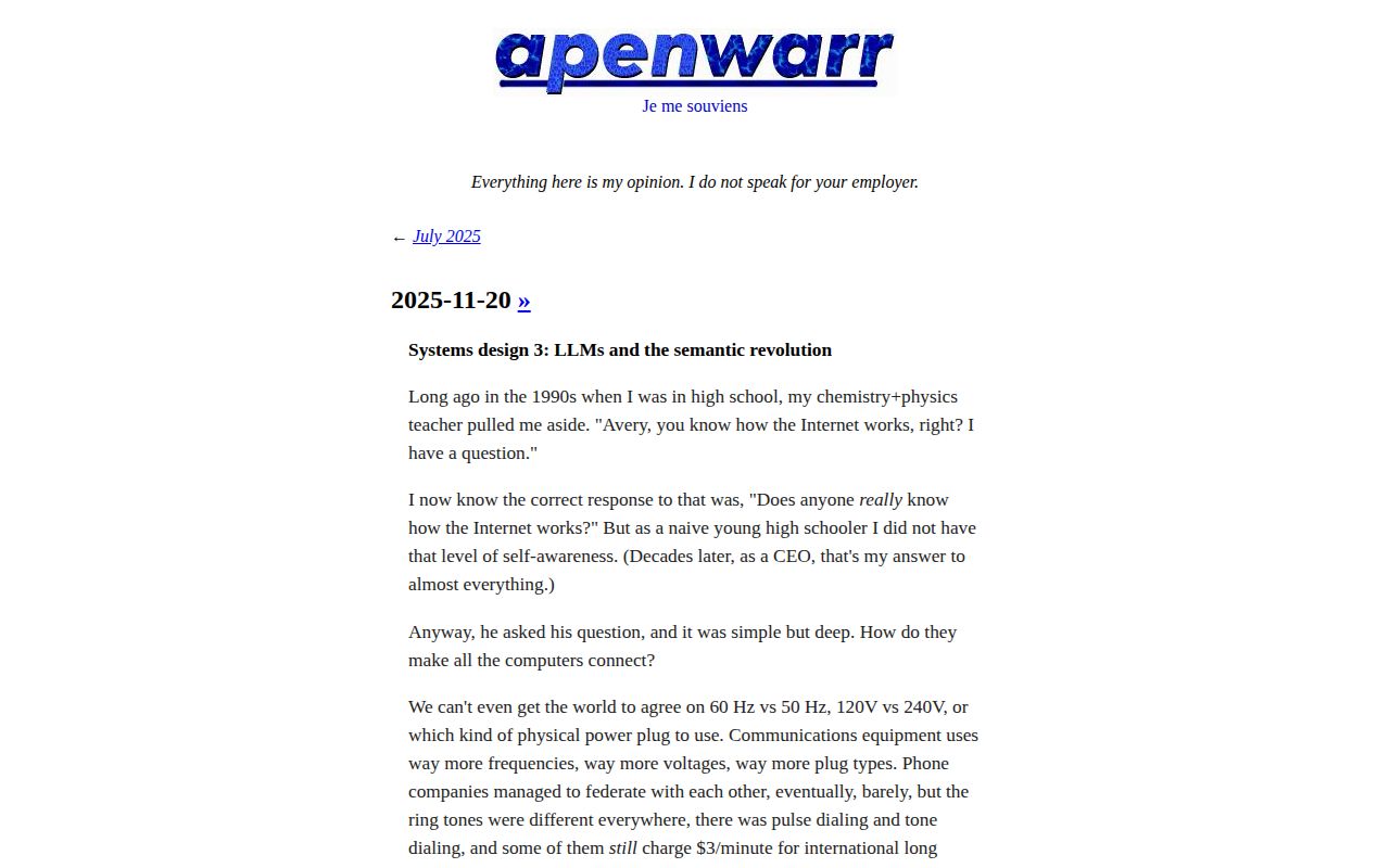 Screenshot of apenwarr