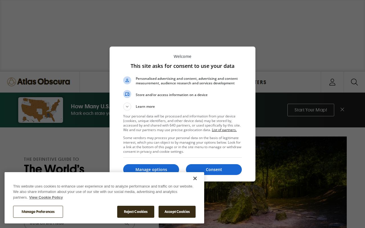 Screenshot of Atlas Obscura