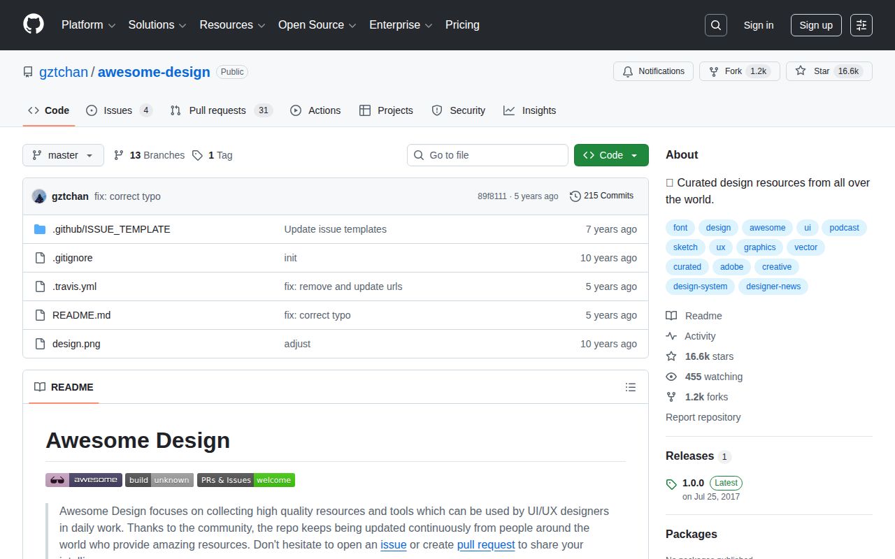 Screenshot of Awesome Design