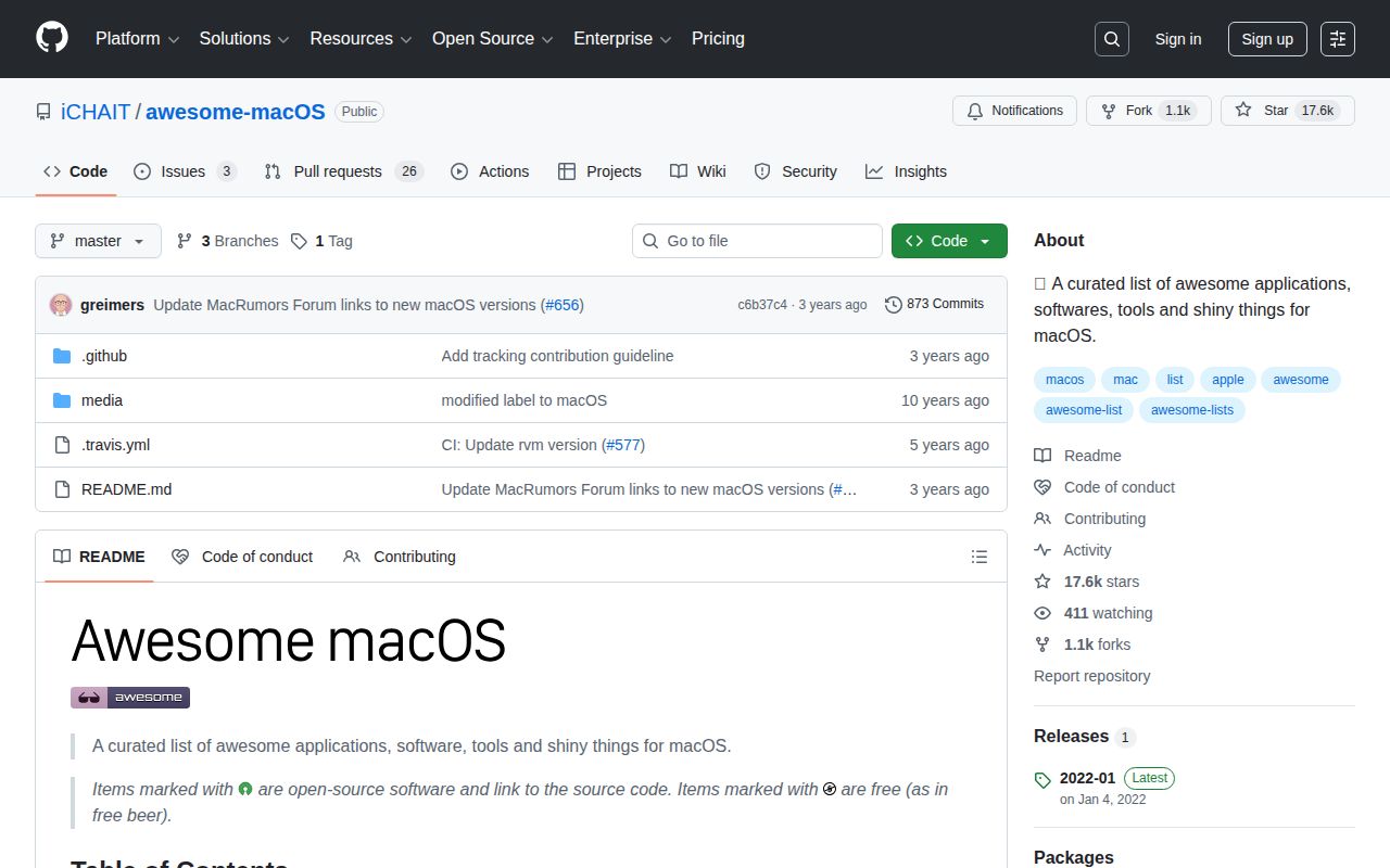 Screenshot of Awesome macOS
