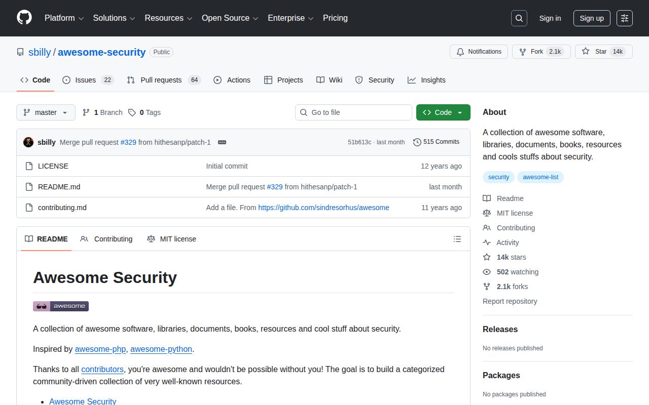 Screenshot of Awesome Security