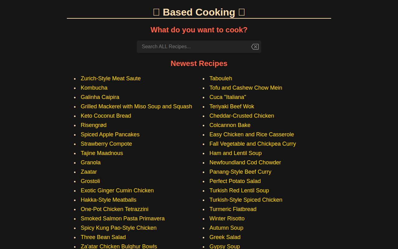 Screenshot of Based Cooking