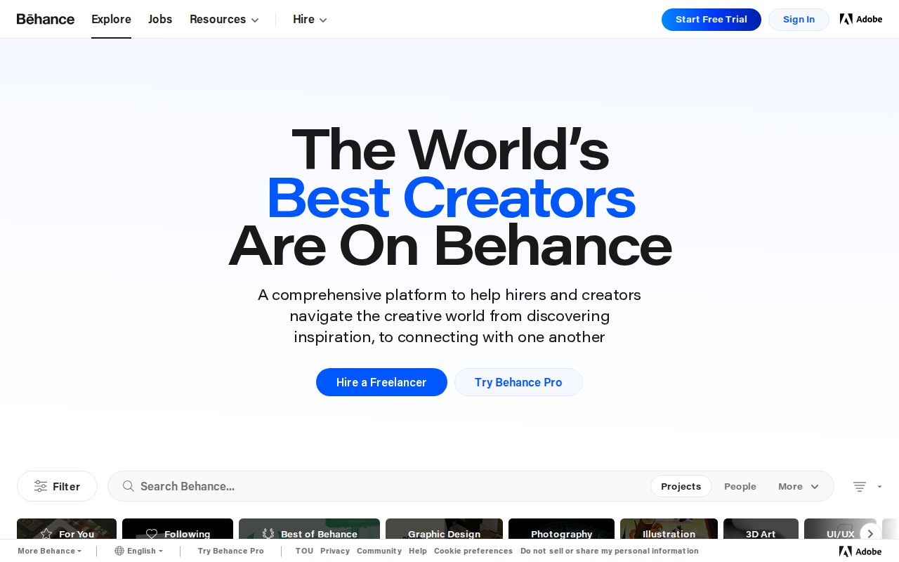 Screenshot of Behance