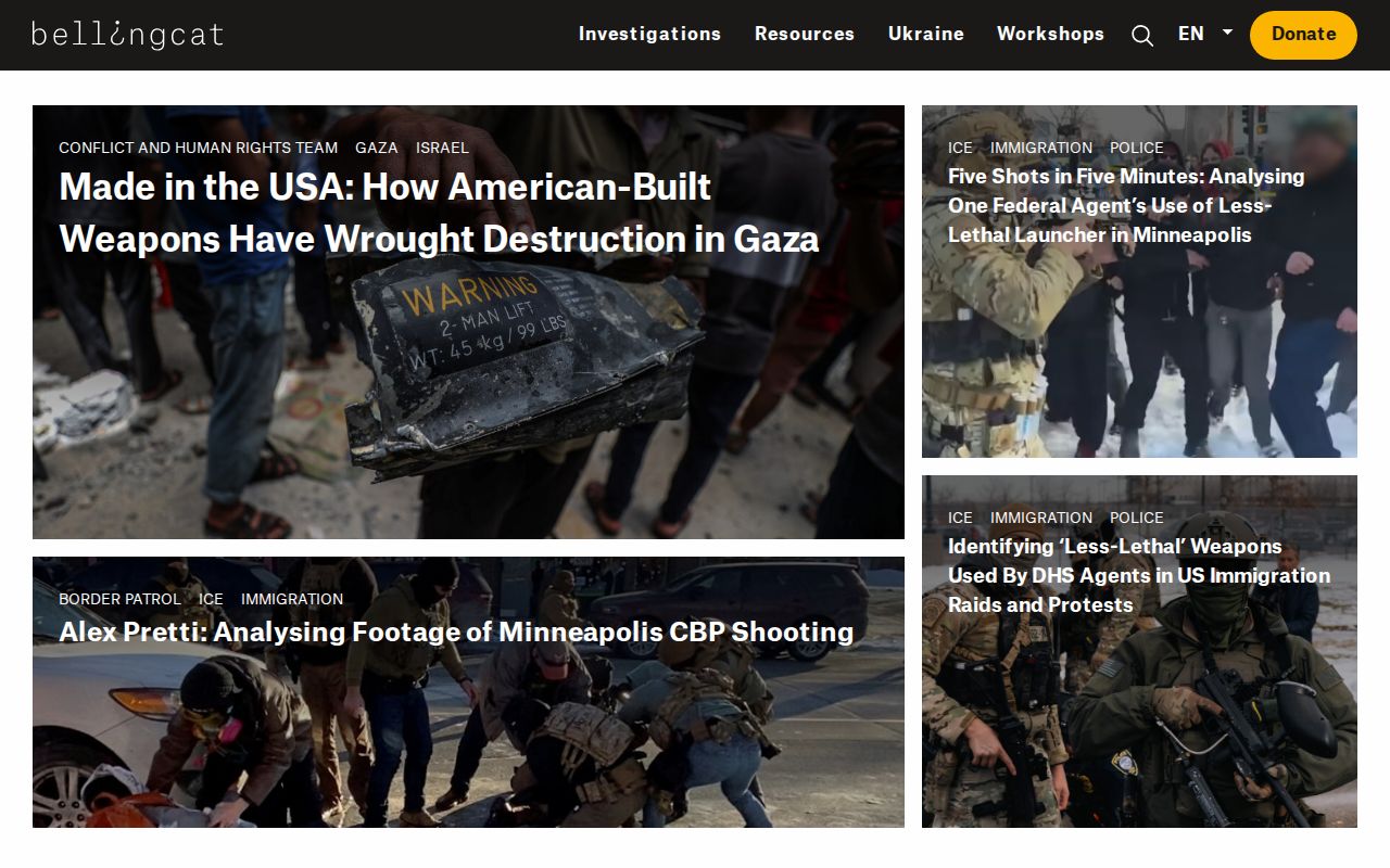 Screenshot of Bellingcat