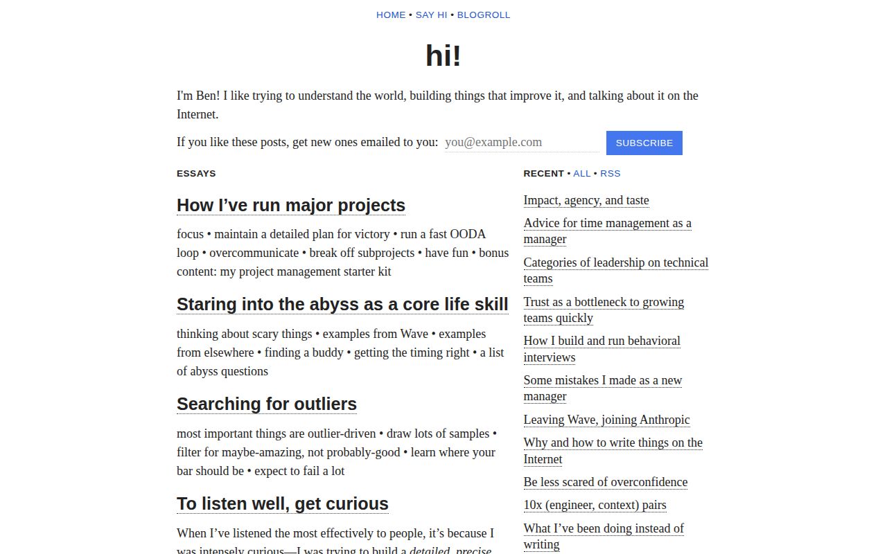 Screenshot of Ben Kuhn