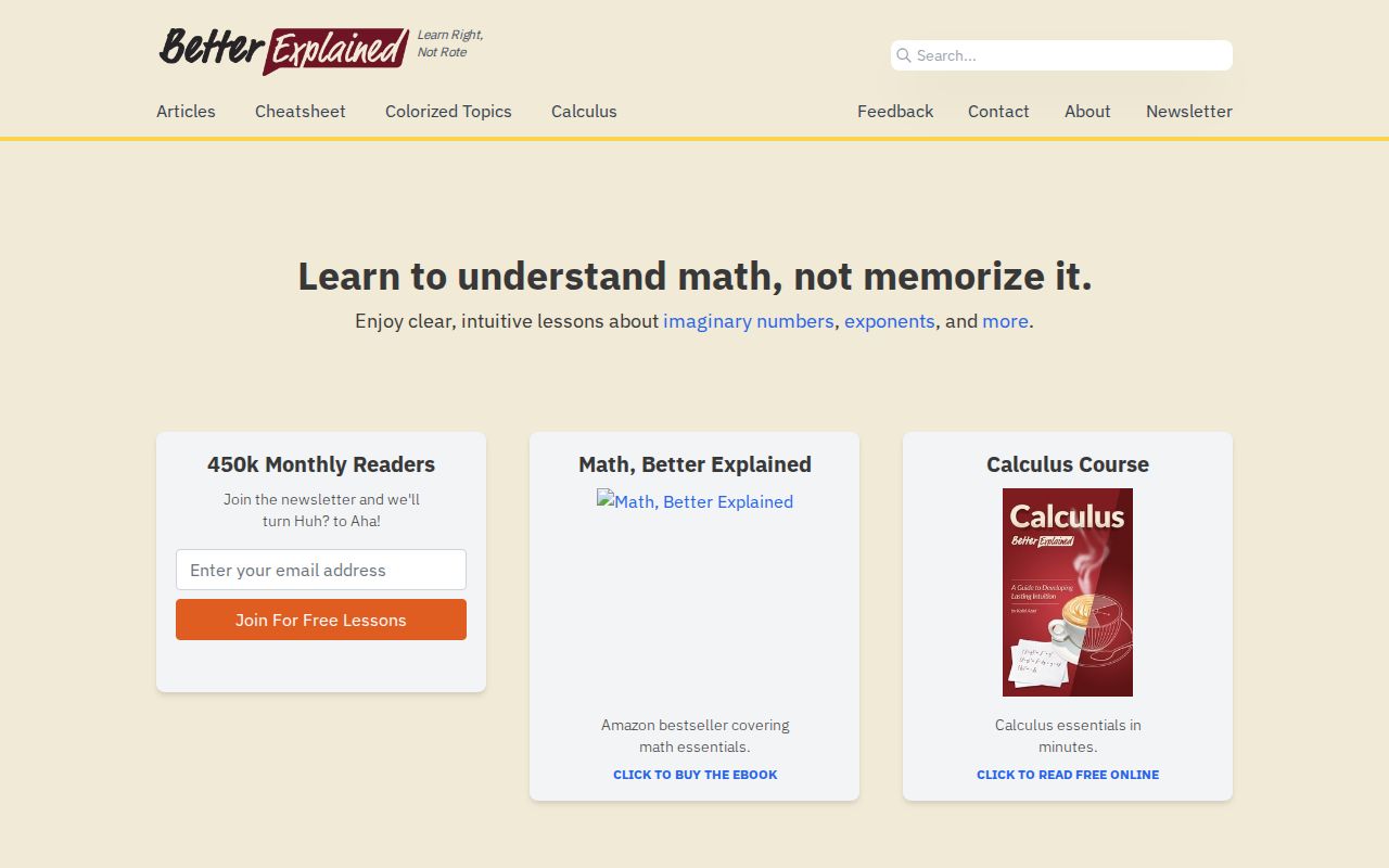 Screenshot of Better Explained