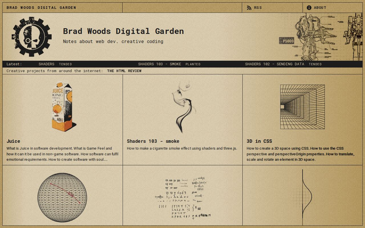 Screenshot of Brad Woods' Garden