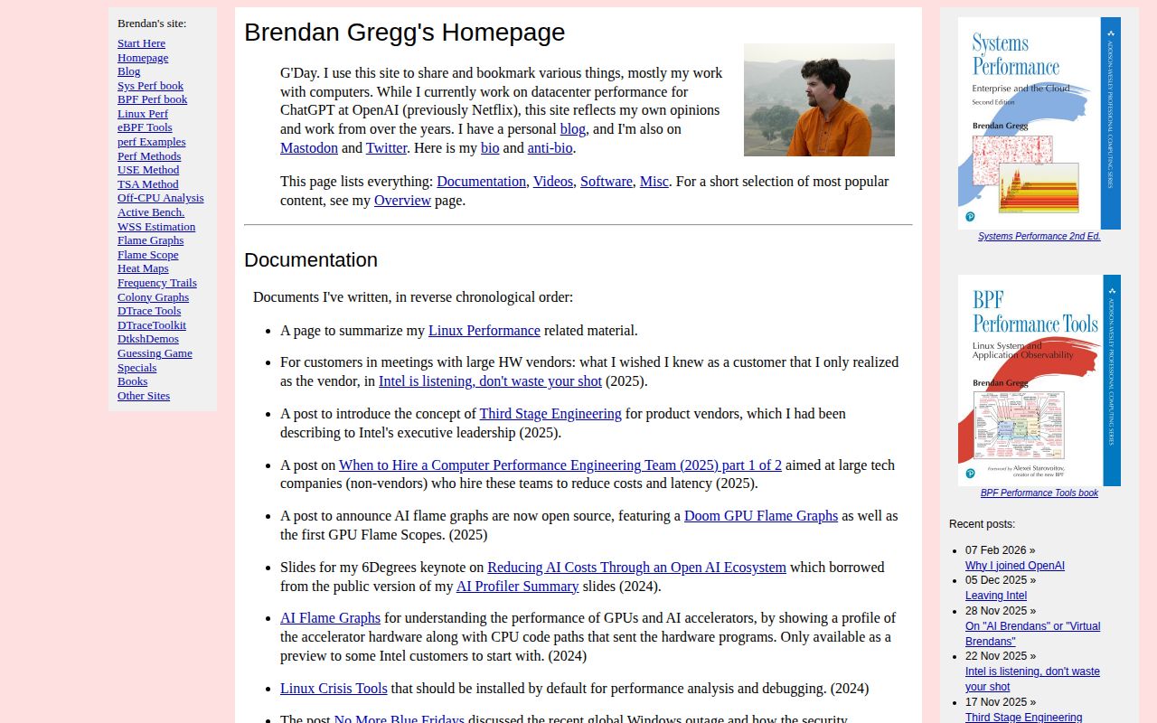 Screenshot of Brendan Gregg