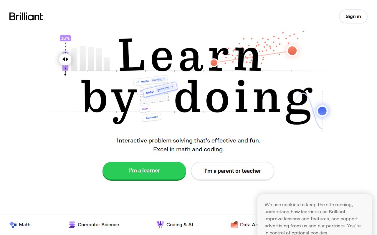 Screenshot of Brilliant