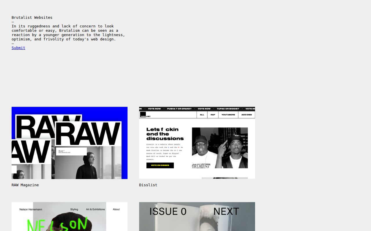 Screenshot of Brutalist Websites
