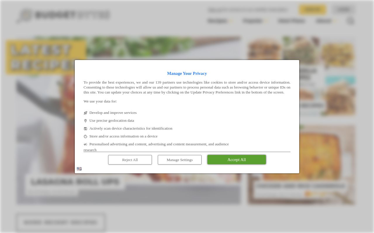 Screenshot of Budget Bytes