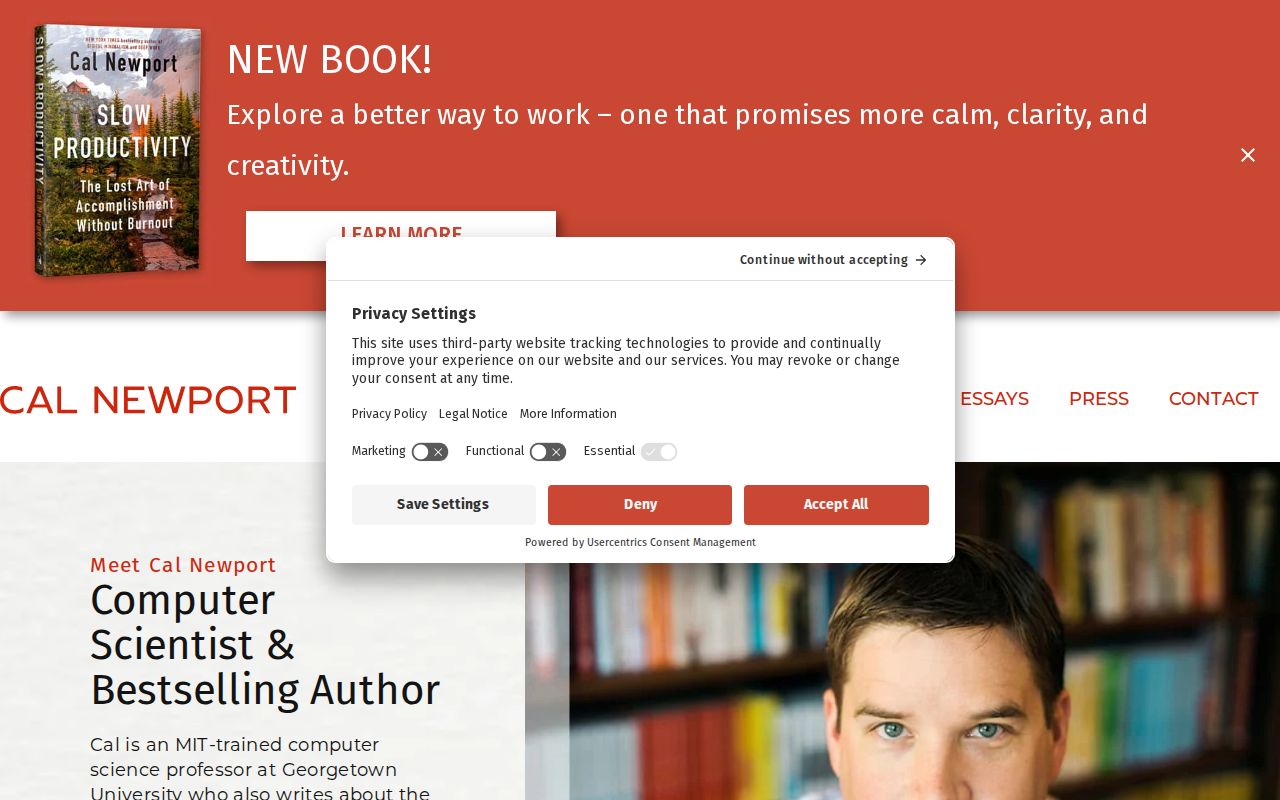 Screenshot of Cal Newport