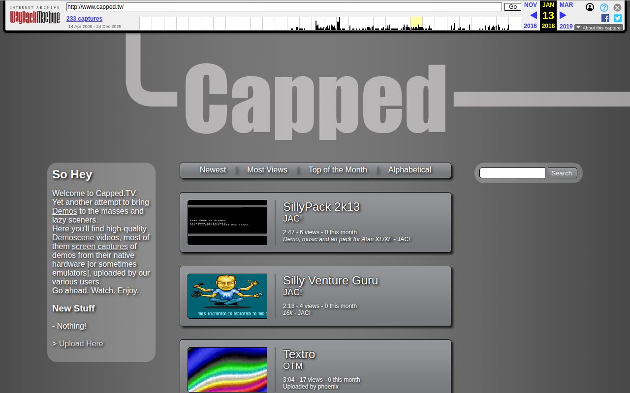 Screenshot of Capped.tv