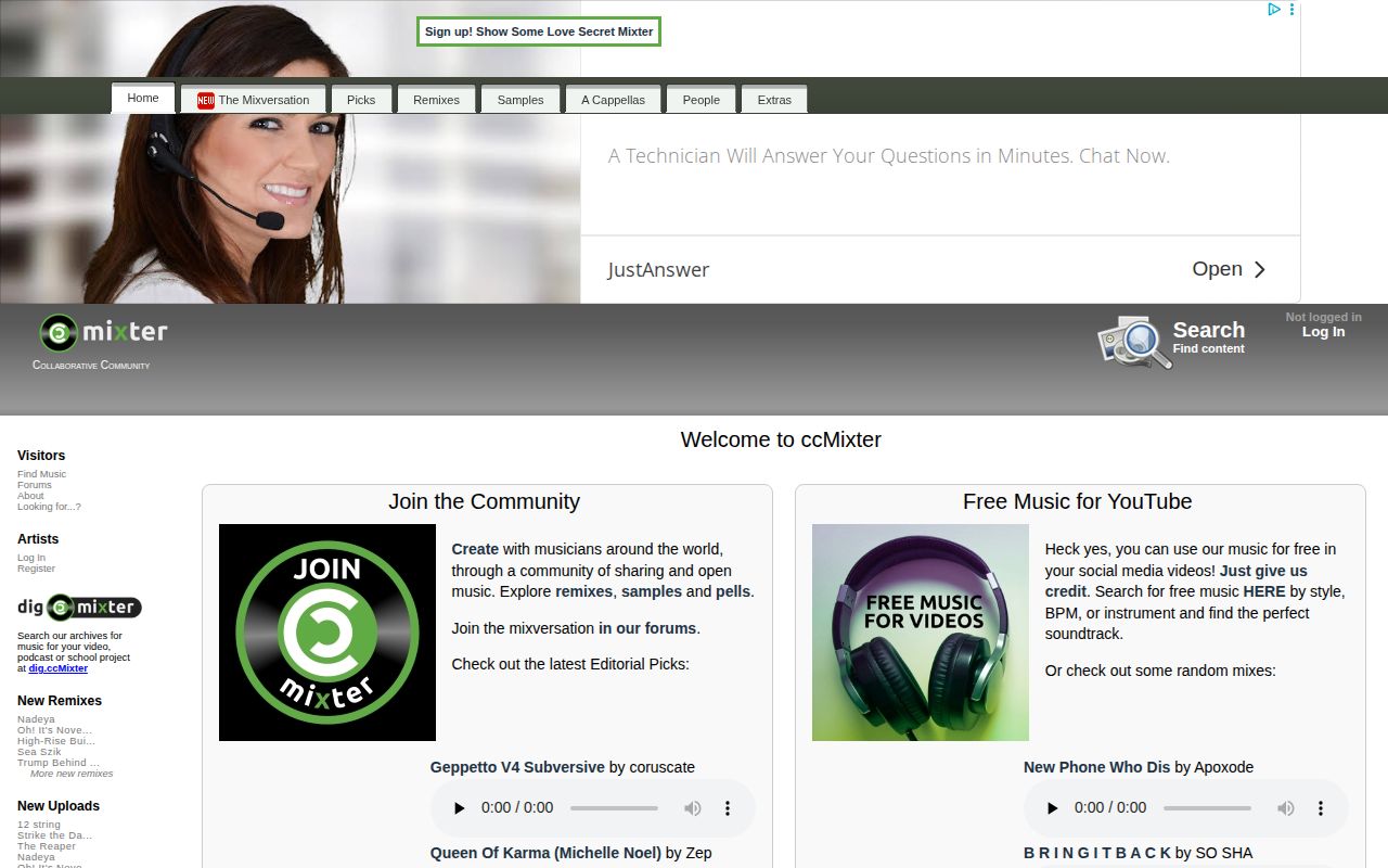 Screenshot of ccMixter