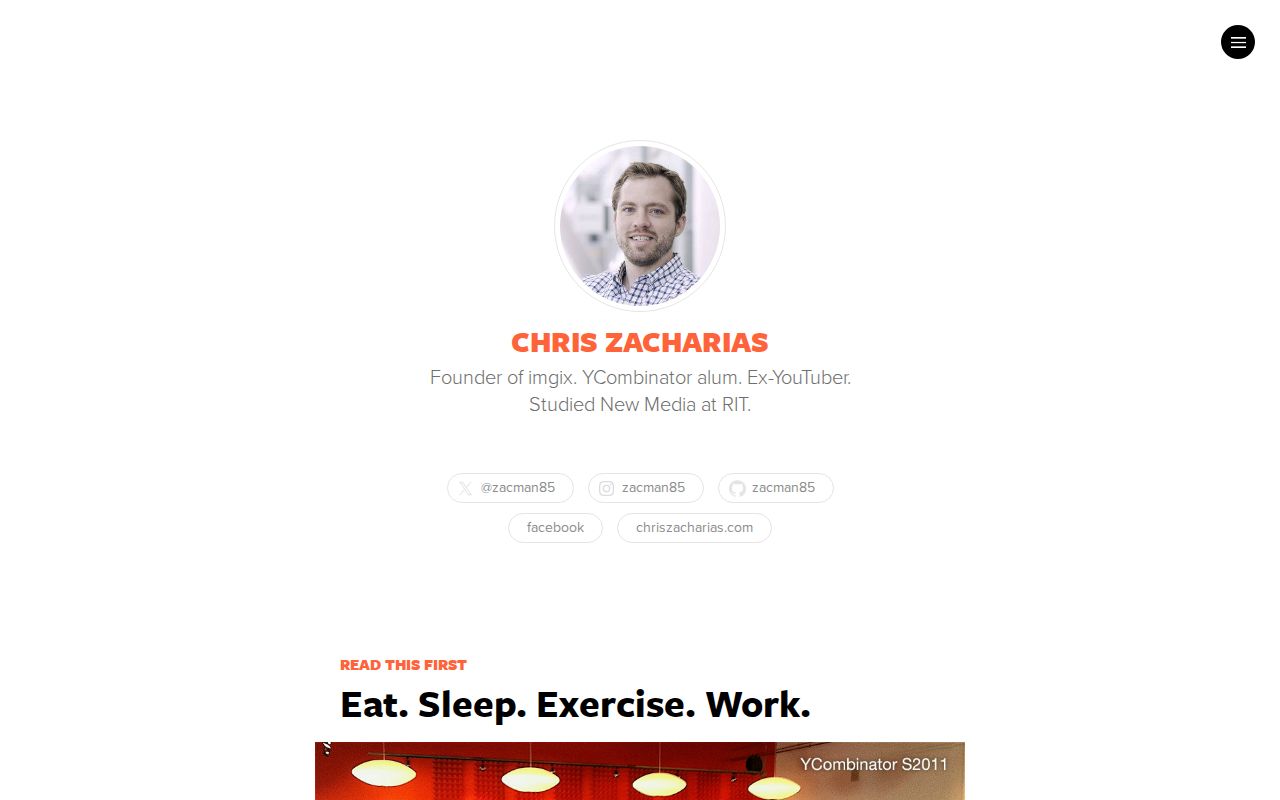 Screenshot of Chris Zacharias