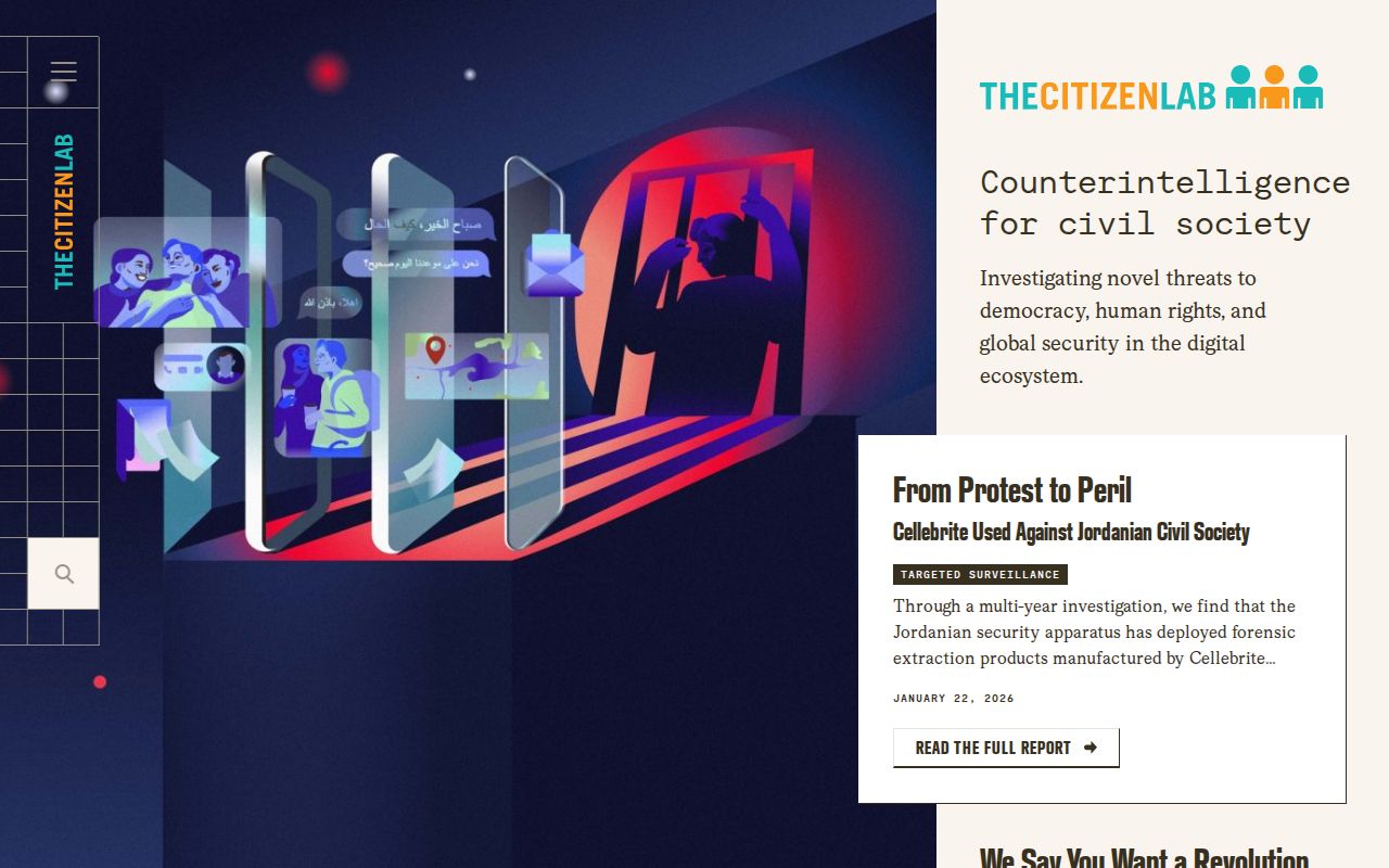 Screenshot of Citizen Lab