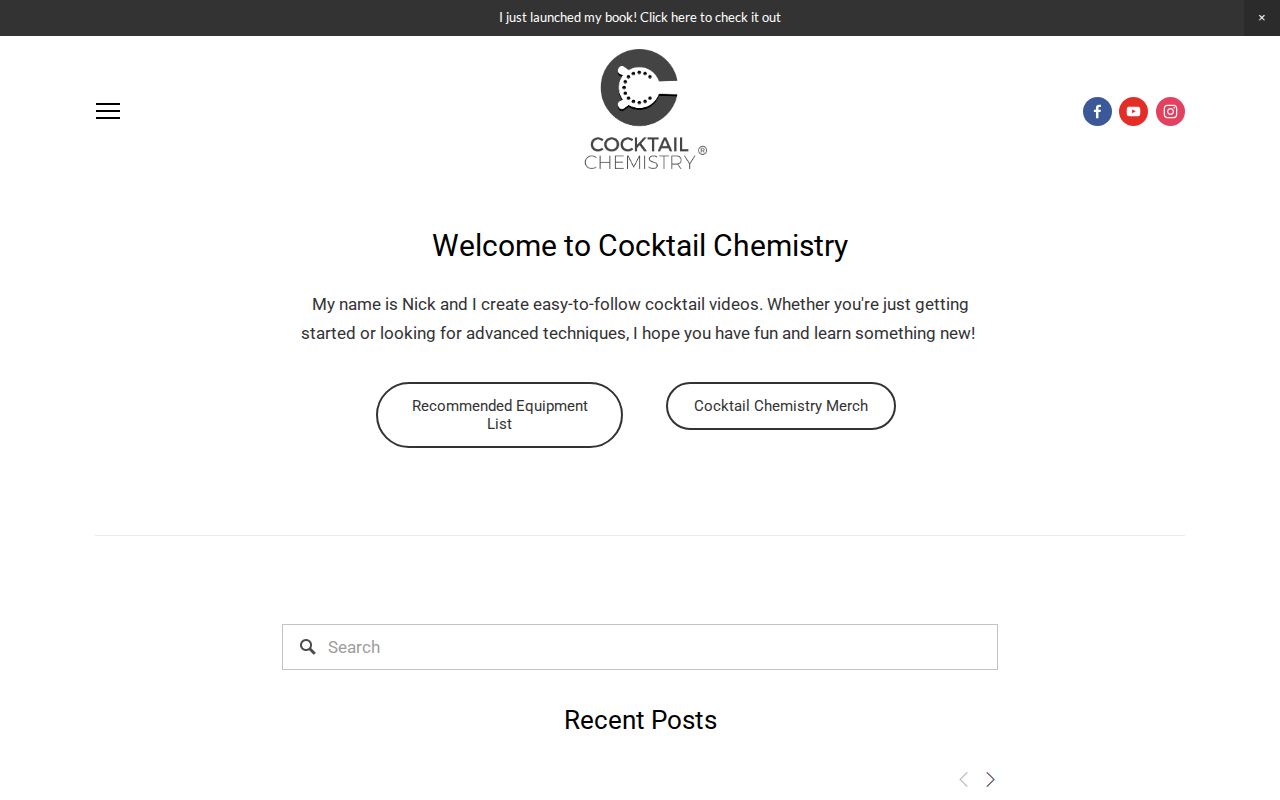 Screenshot of Cocktail Chemistry
