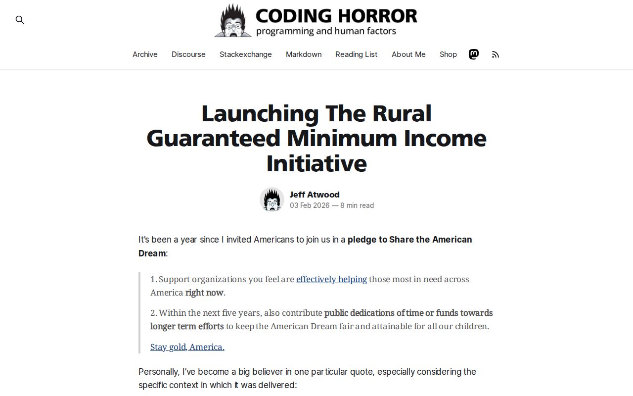 Screenshot of Coding Horror