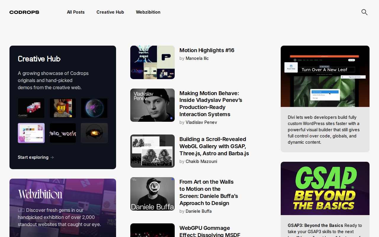 Screenshot of Codrops
