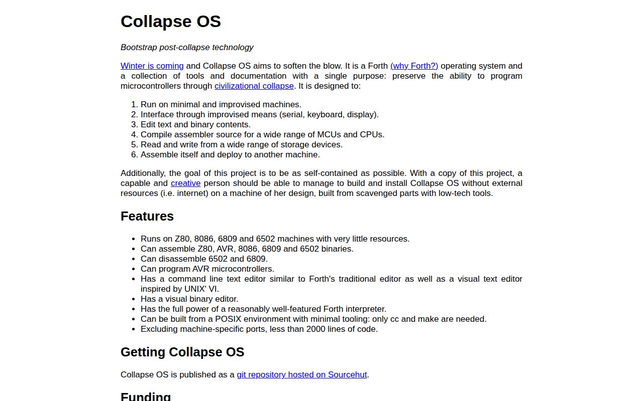 Screenshot of Collapse OS
