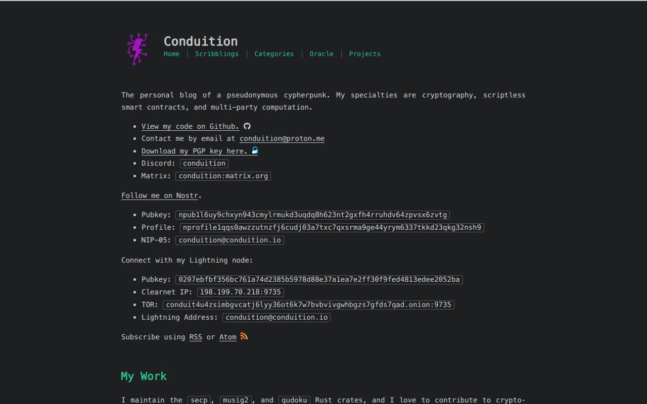 Screenshot of conduition