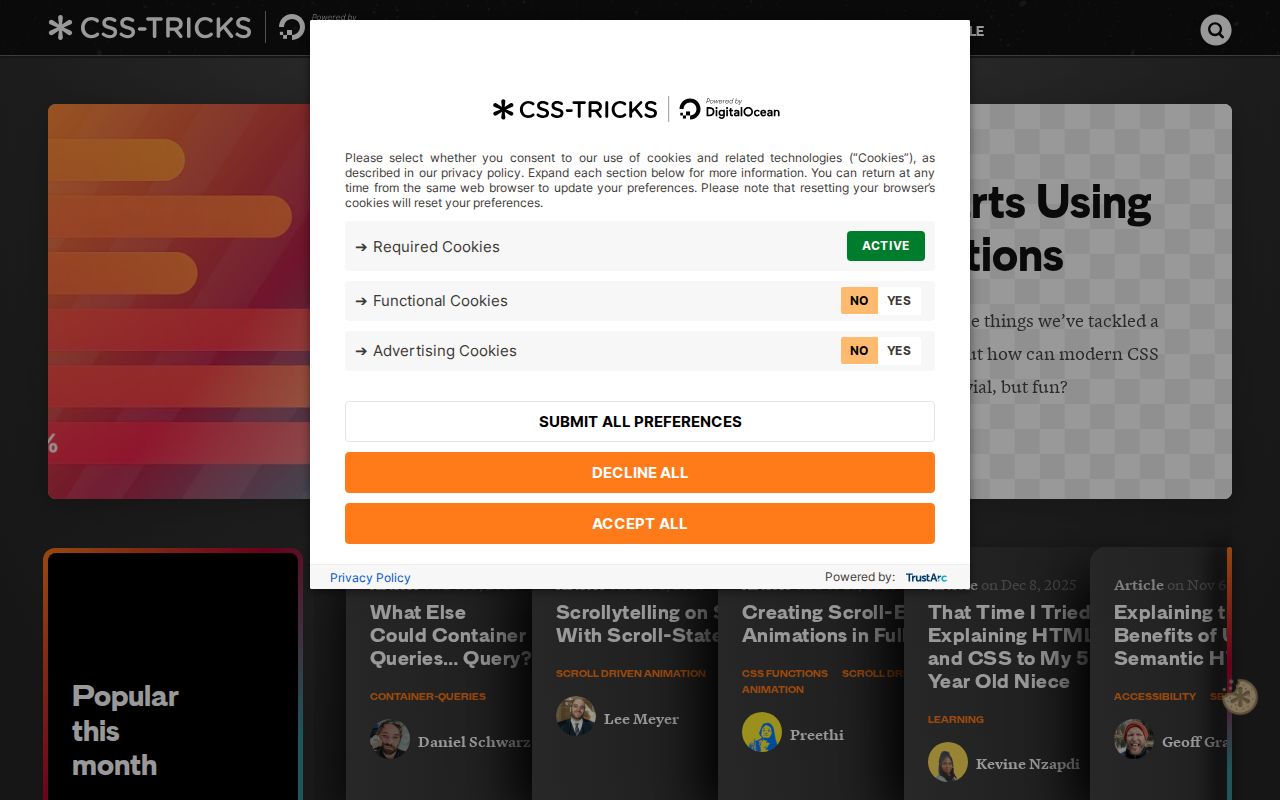 Screenshot of CSS-Tricks