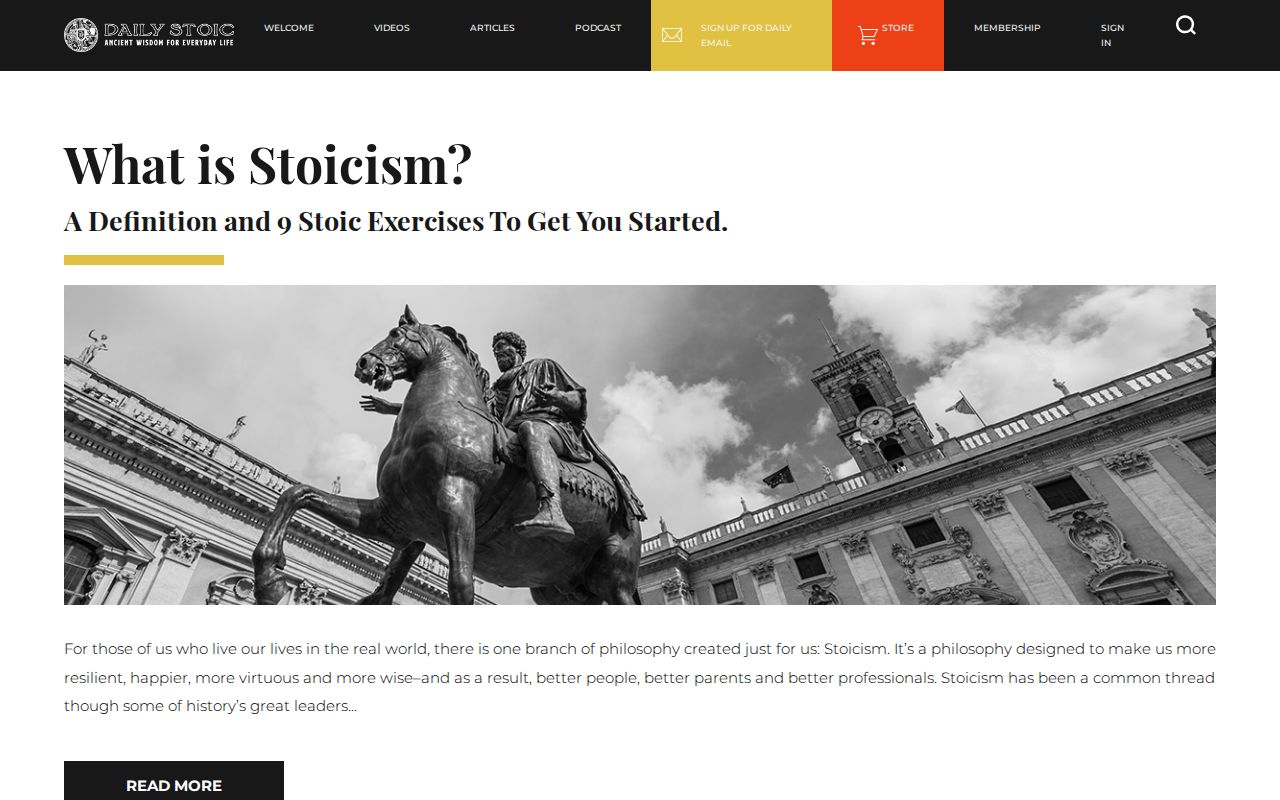 Screenshot of Daily Stoic