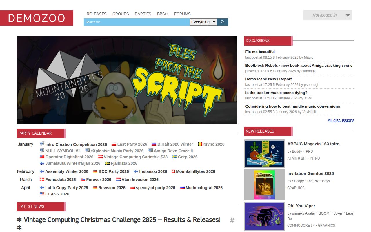 Screenshot of Demozoo