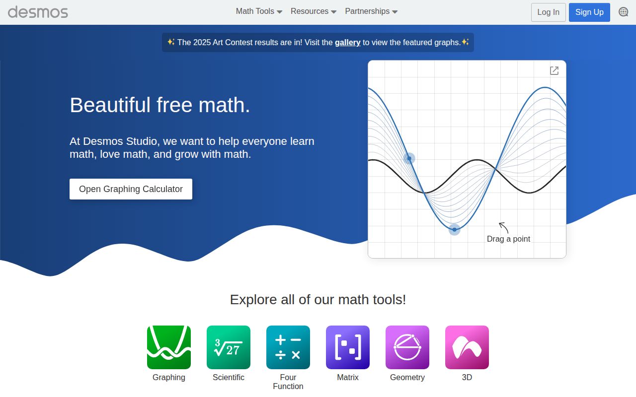 Screenshot of Desmos