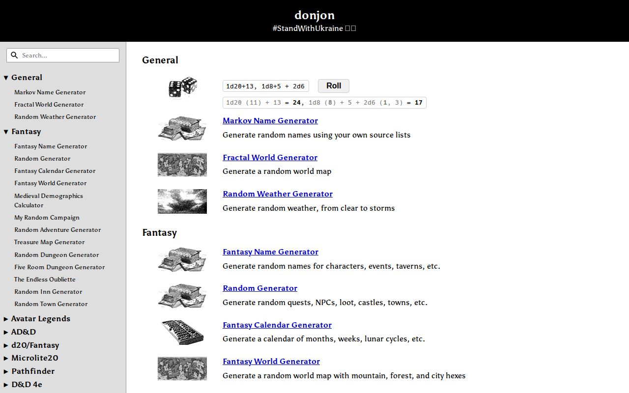 Screenshot of donjon