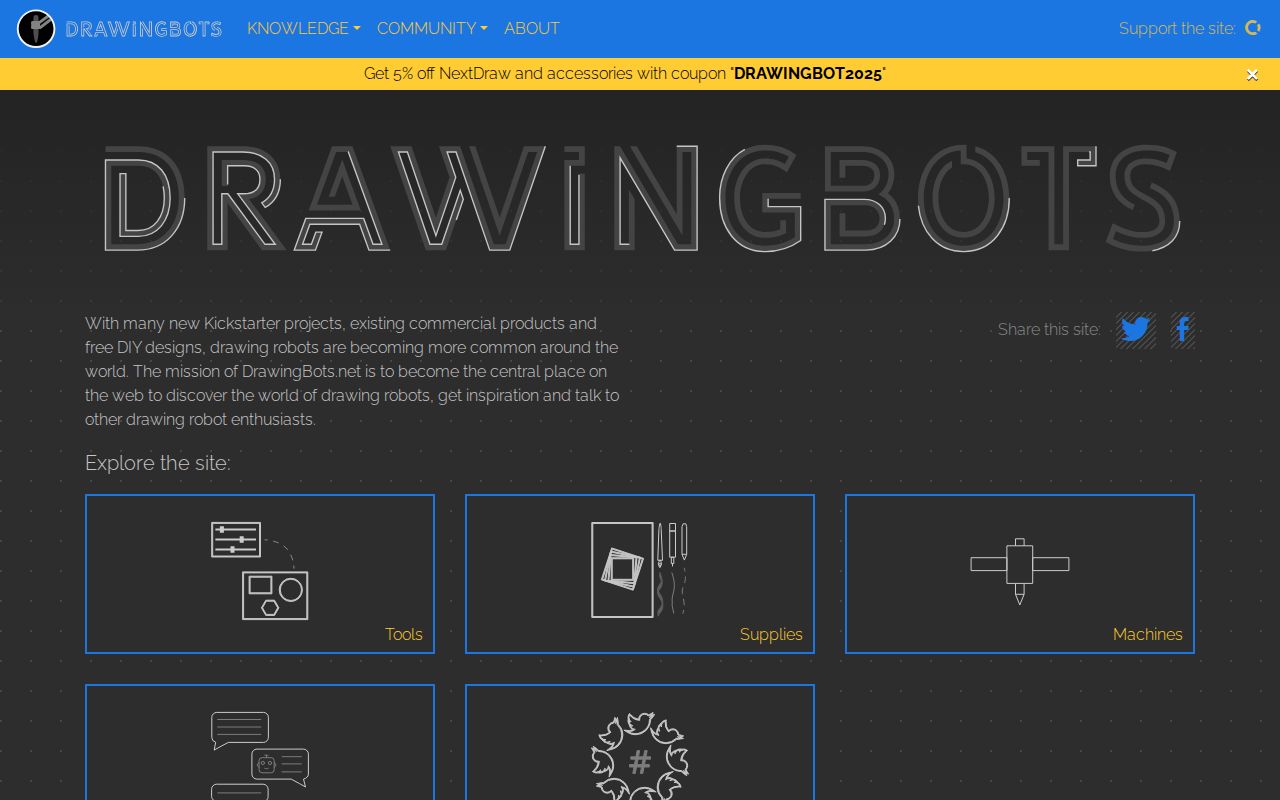Screenshot of DrawingBots.net