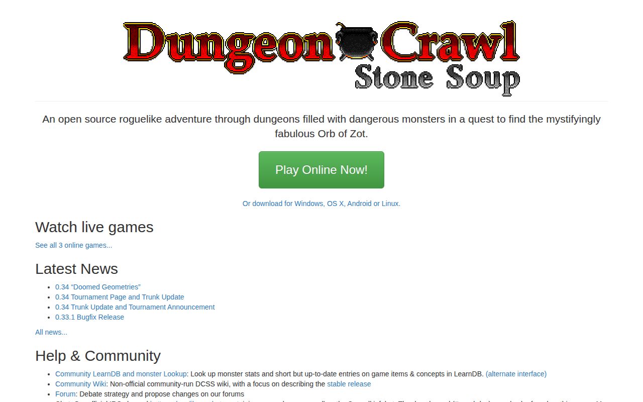 Screenshot of Dungeon Crawl Stone Soup
