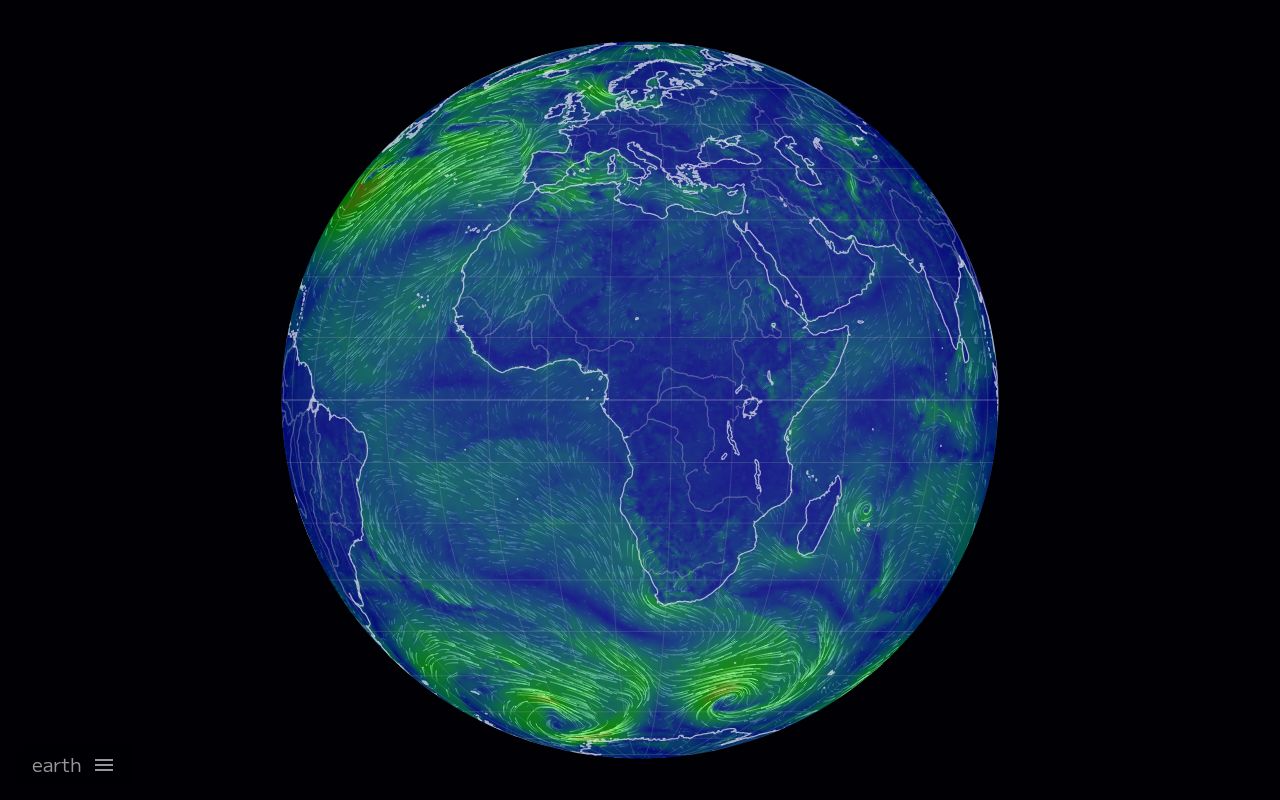 Screenshot of Earth Wind Map