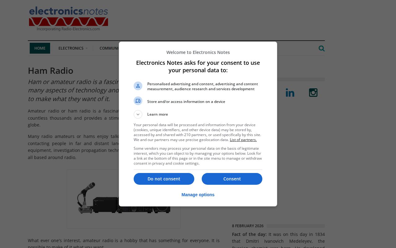 Screenshot of Electronics Notes - Ham Radio