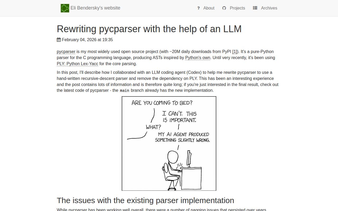 Screenshot of Eli Bendersky