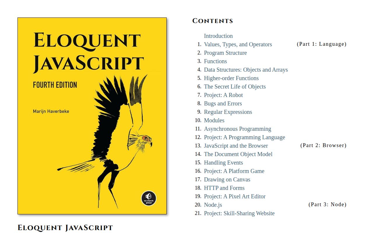 Screenshot of Eloquent JavaScript