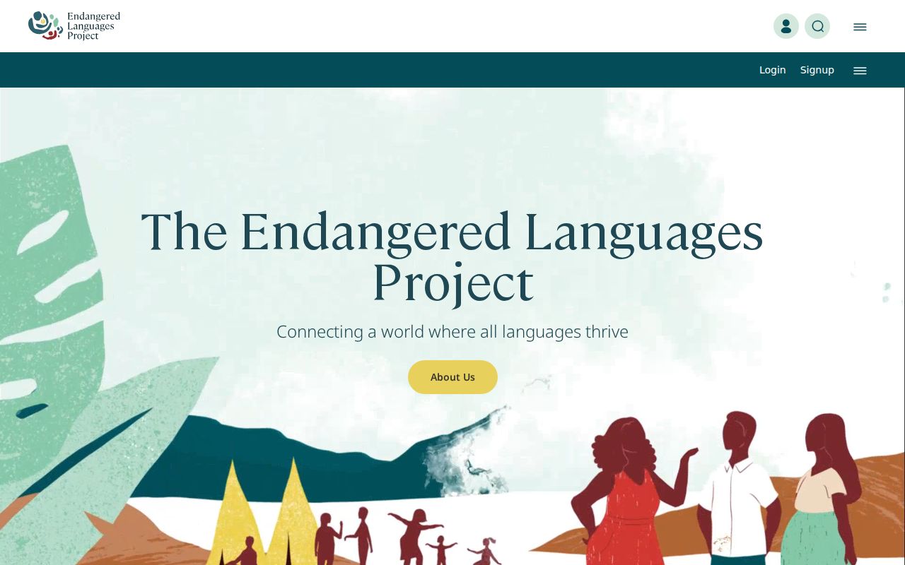 Screenshot of Endangered Languages Project