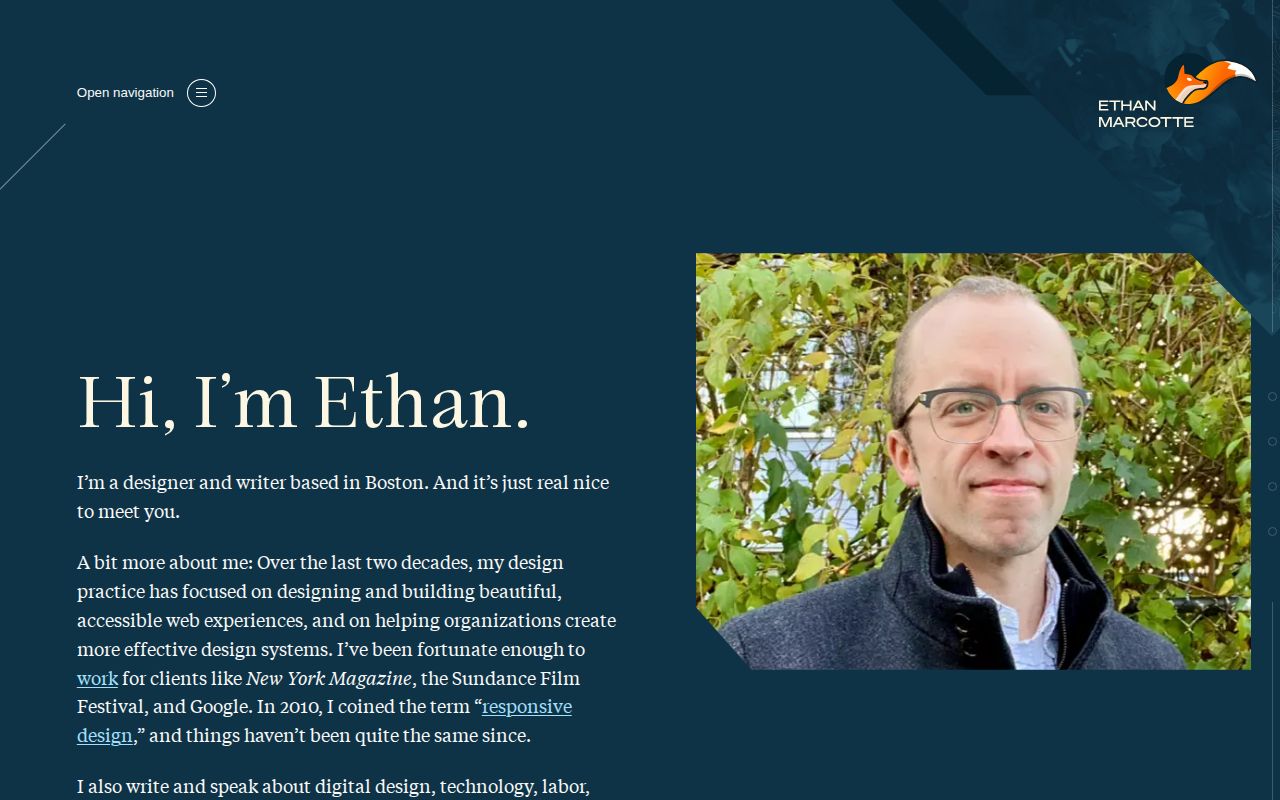 Screenshot of Ethan Marcotte