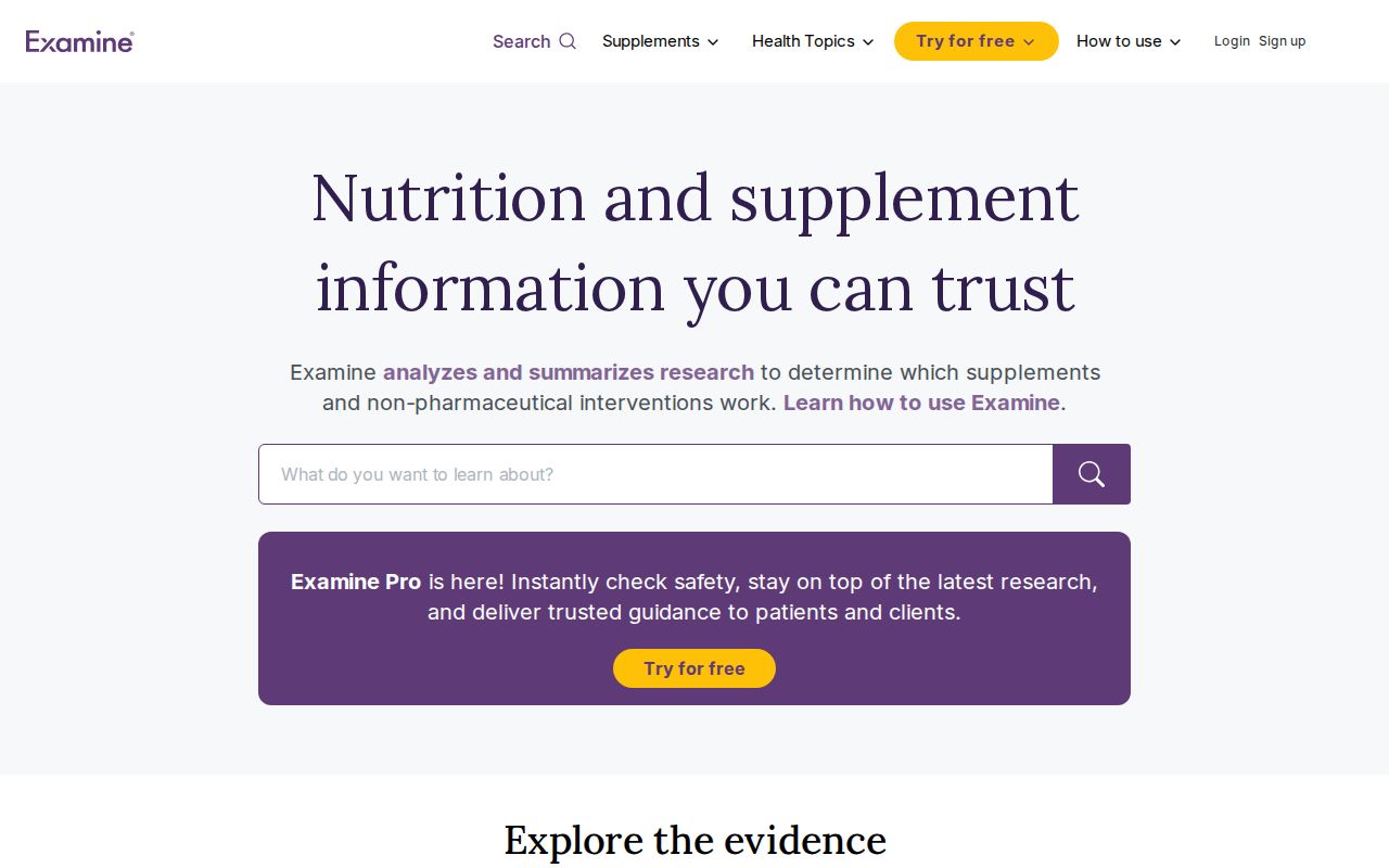 Screenshot of Examine