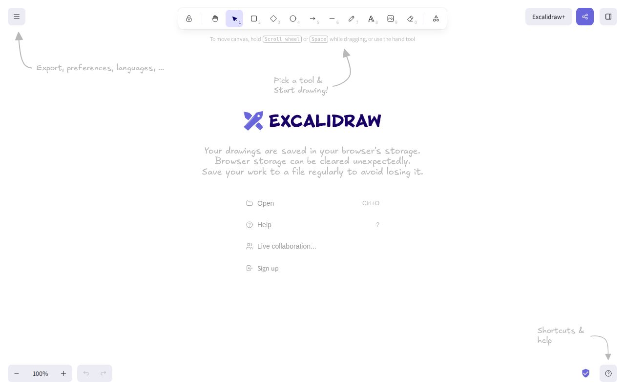 Screenshot of Excalidraw
