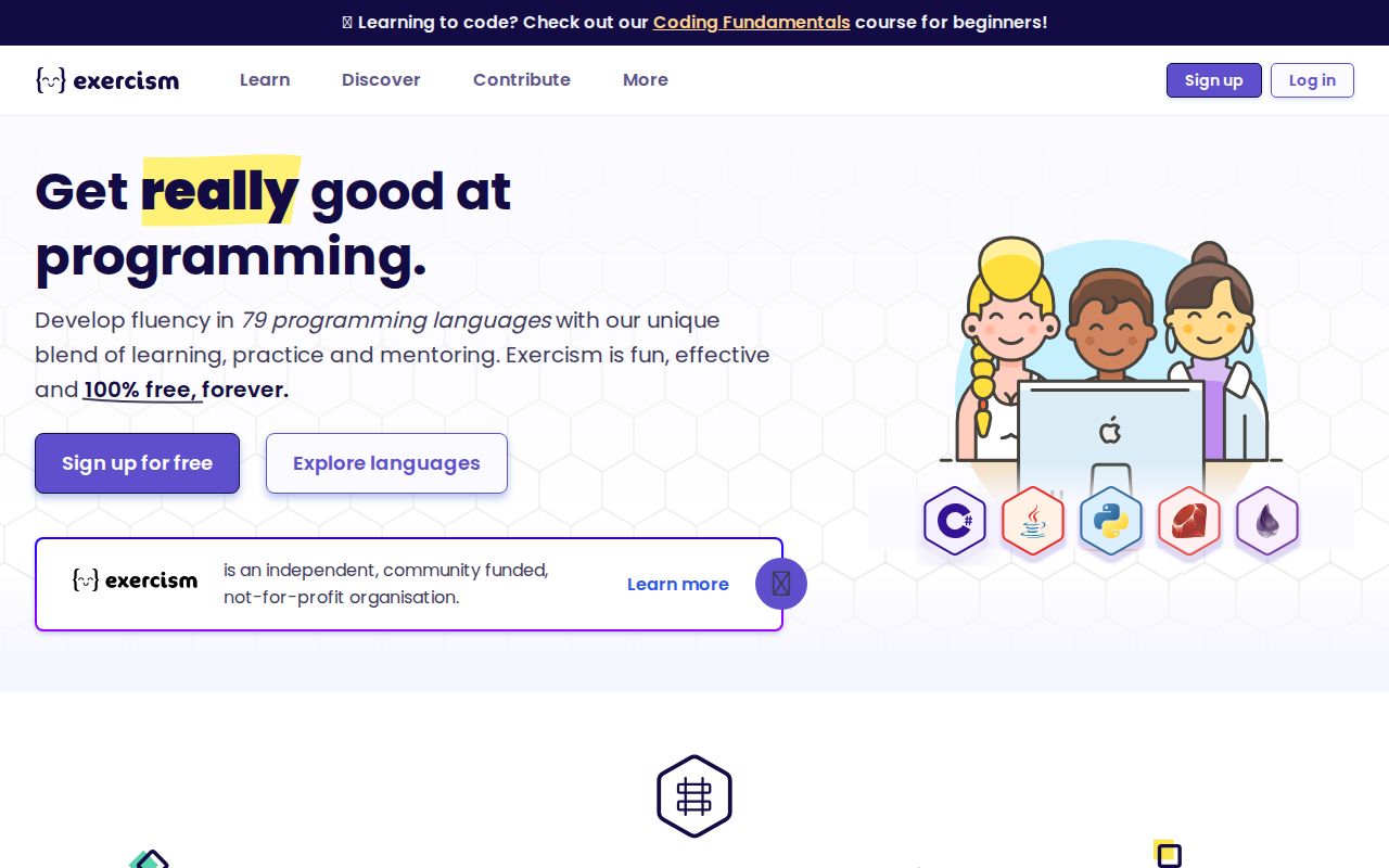 Screenshot of Exercism
