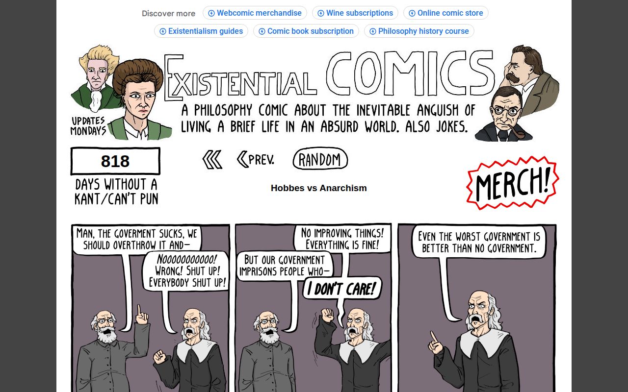 Screenshot of Existential Comics