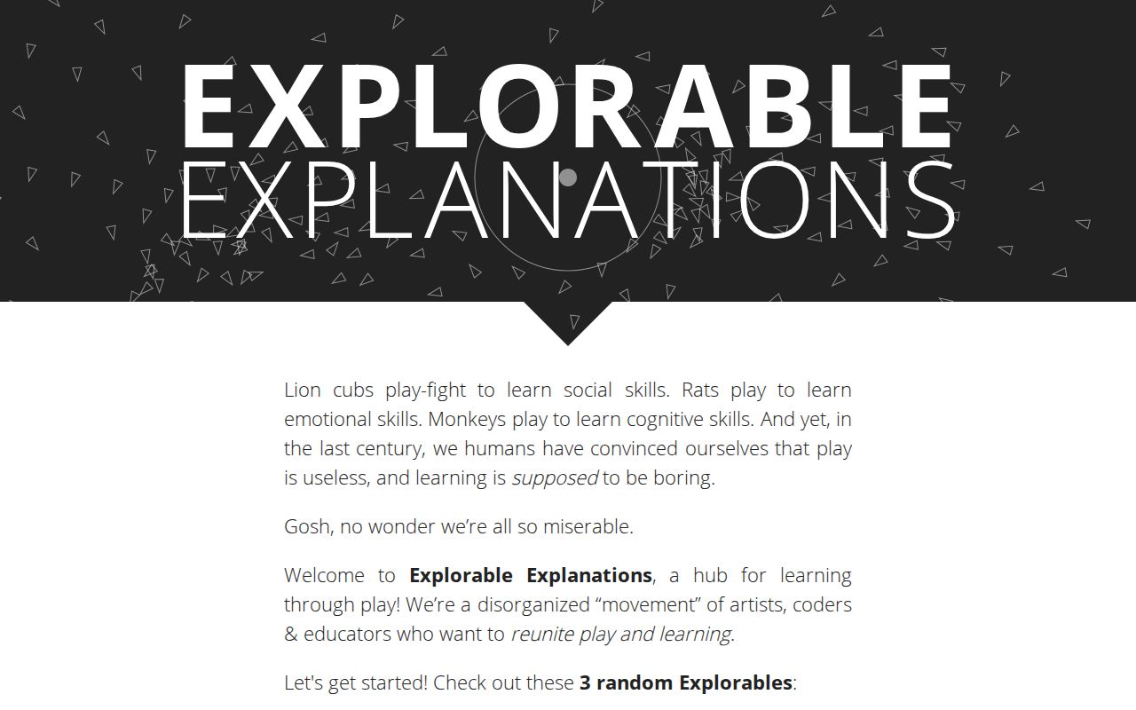 Screenshot of Explorable Explanations
