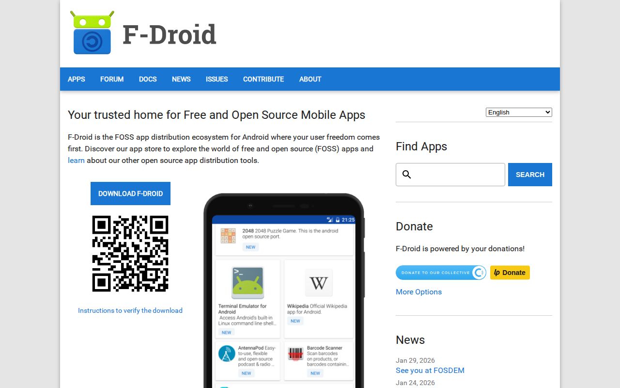 Screenshot of F-Droid