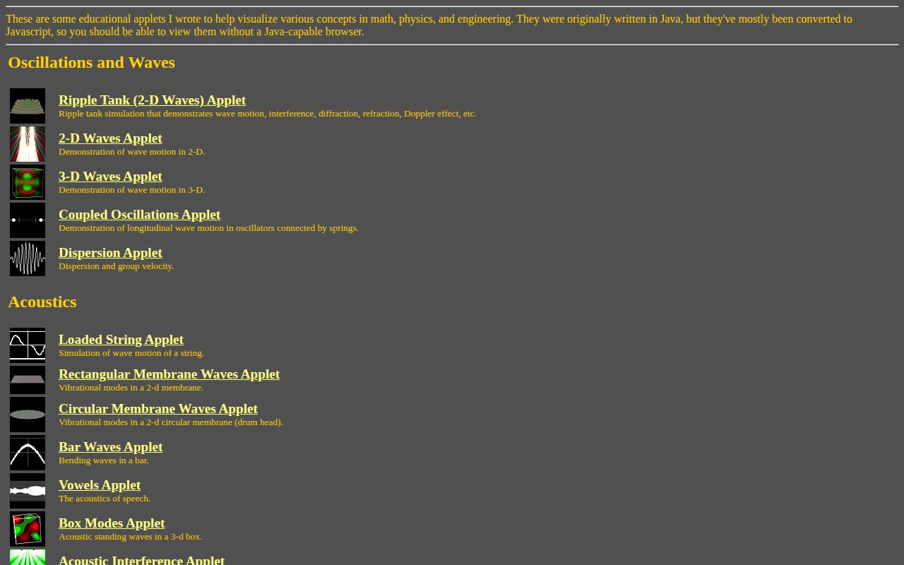 Screenshot of Falstad