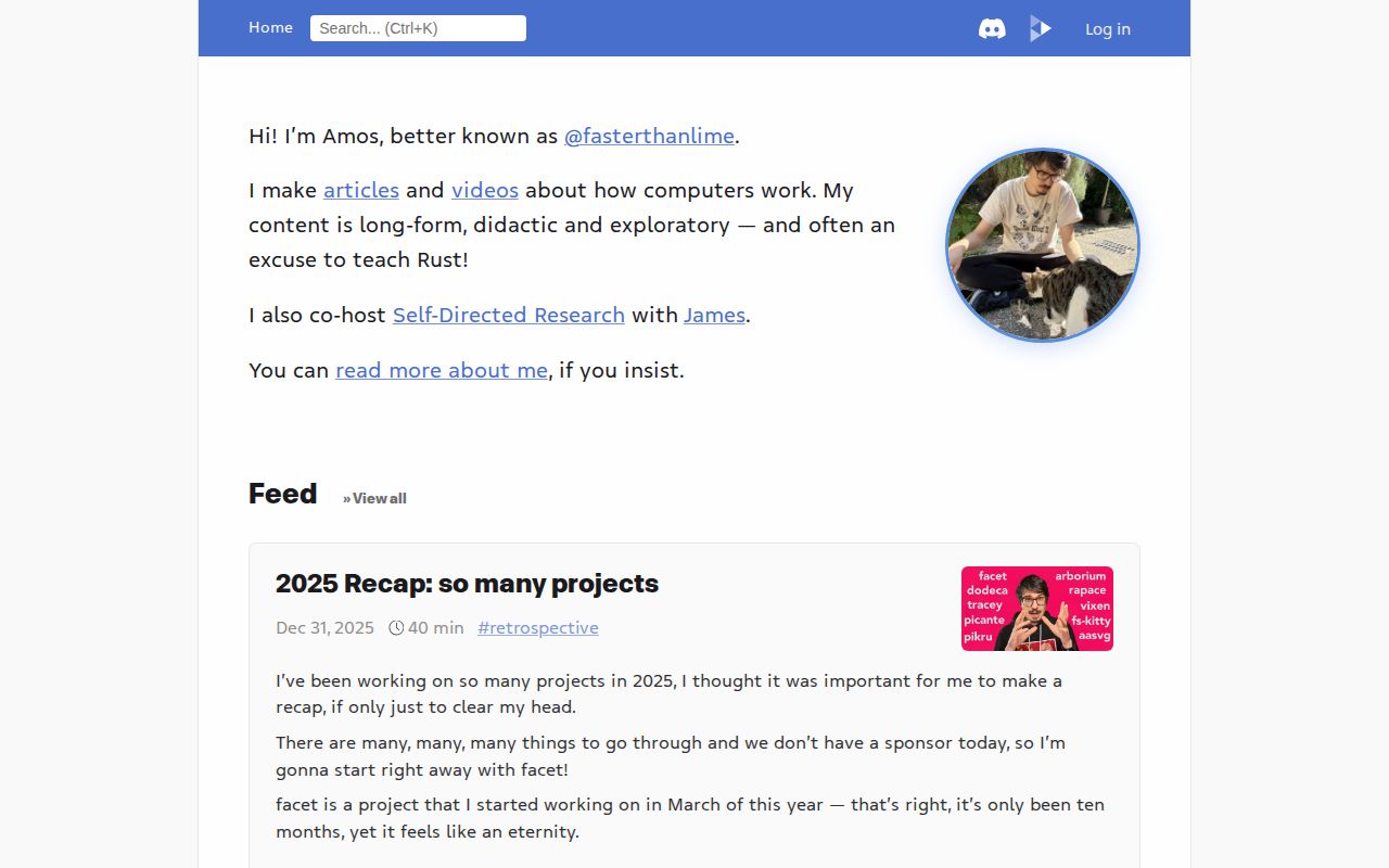 Screenshot of fasterthanlime