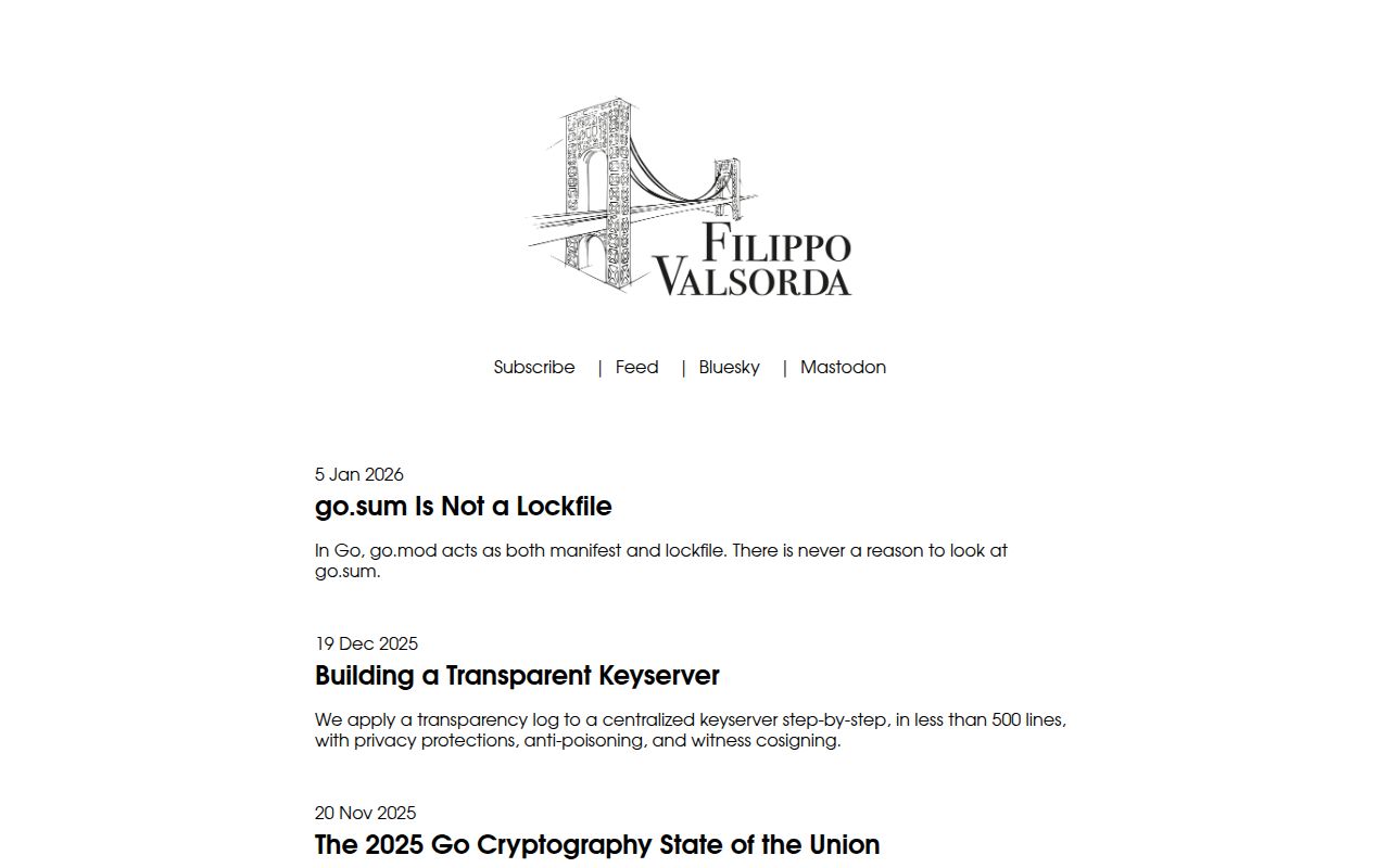 Screenshot of Filippo Valsorda