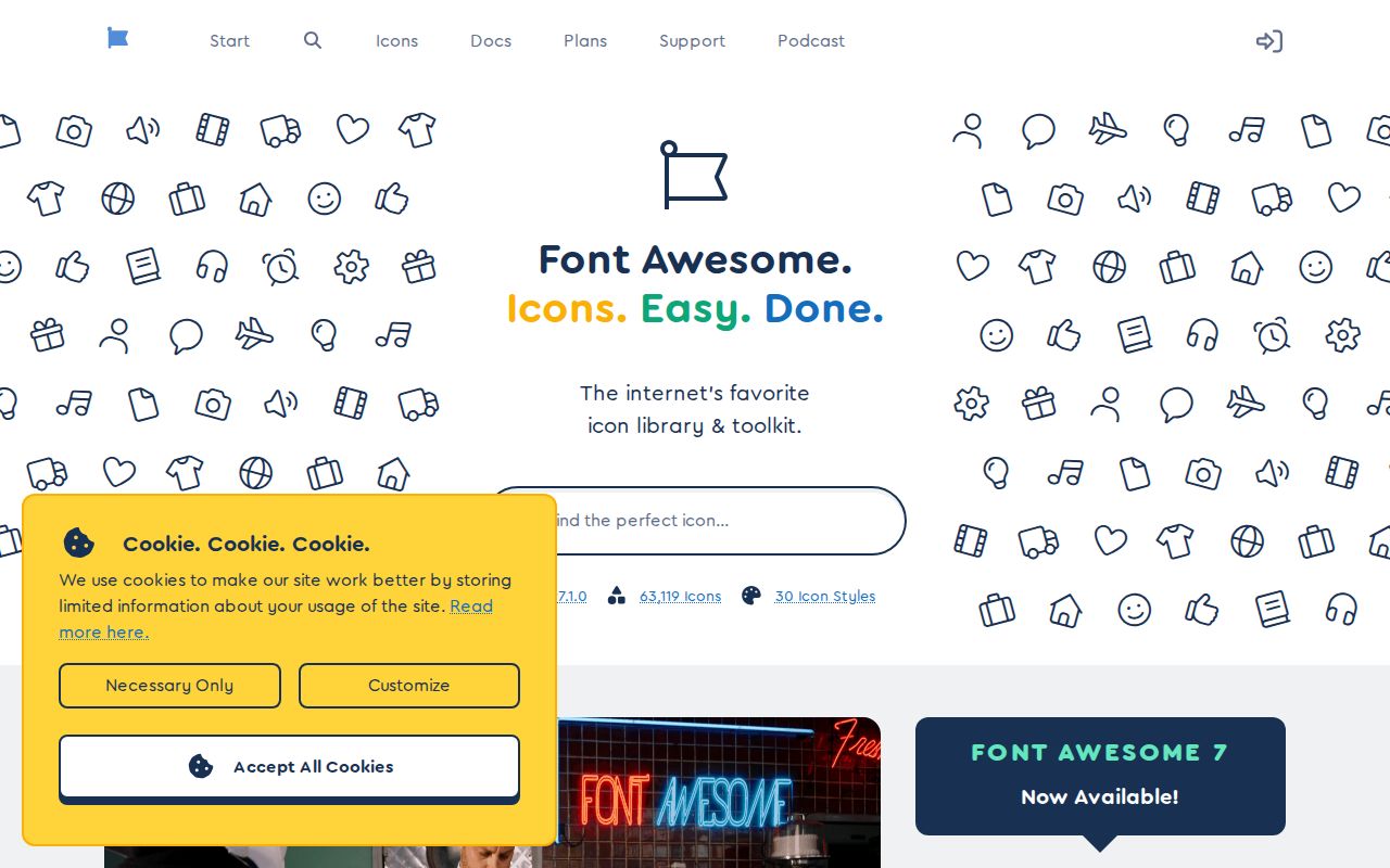 Screenshot of Font Awesome